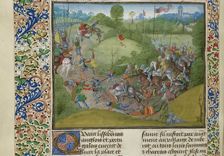 The Battle of Aljubarrota on 14 August 1385, ca 1470-1475. Creator: Anonymous