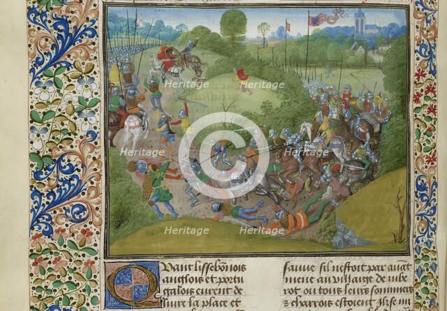 The Battle of Aljubarrota on 14 August 1385, ca 1470-1475. Creator: Anonymous.