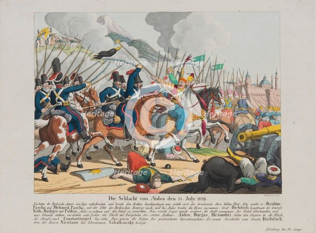 The Battle of Aytos on 25 July 1829, c. 1830. Artist: Campe, August Friedrich Andreas (1777-1846)