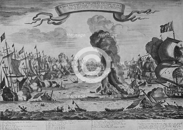 'The Battle of Barfleur', c1695, (1924). Artist: Isaac Sailmaker.