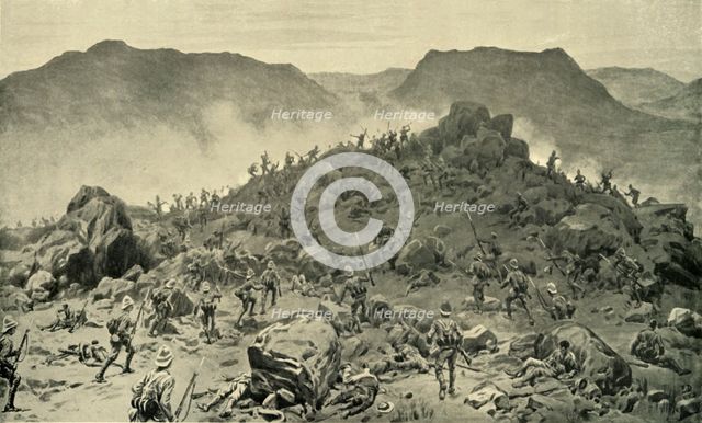 'The Battle of Belmont, 23rd November 1899 - Bayonet Attack by the Scots and Grenadier Guards', 1900 Creator: Frank Dadd.