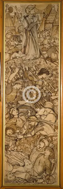 The Battle of Beth-Horon - Joshua Commanding the Sun and Moon to Stand Still, 1863. Creator: Sir Edward Coley Burne-Jones.