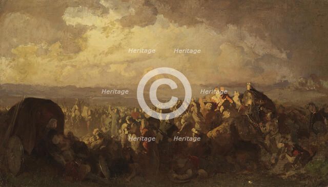 The Battle of Bråvalla. Study. Creator: Johan August Malmström.