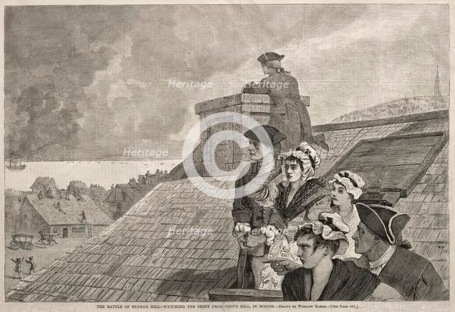 The Battle of Bunker Hill - Watching the Fight from Copp's Hill, in Boston, 1875. Creator: Winslow Homer (American, 1836-1910).