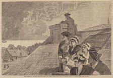 The Battle of Bunker-Hill - Watching the Fight from Copp's Hill, in Boston, published 1875. Creator: Winslow Homer