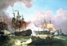 The Battle of Camperdown 1799. Artist: Philip James de Loutherbourg