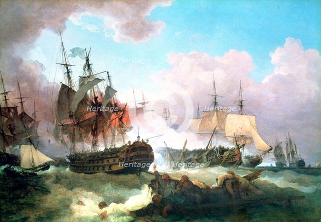 'The Battle of Camperdown', 1799. Artist: Philip James de Loutherbourg