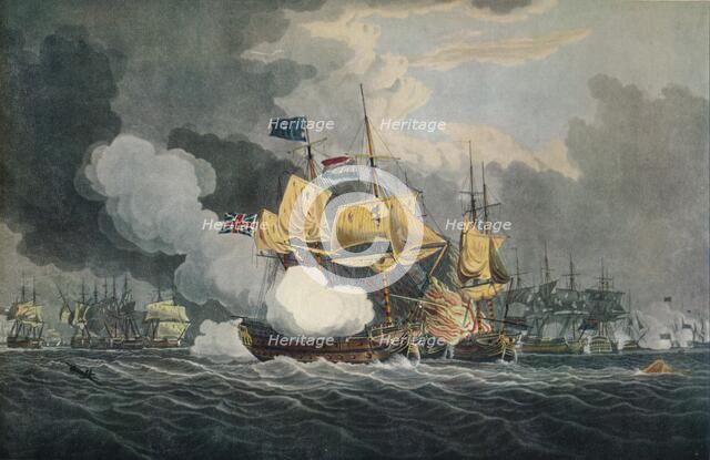 'The Battle of Camperdown', c1798, (1924). Artist: Robert Clevely.