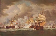 The Battle Of Camperdown c1800. Artist: Thomas Whitcombe