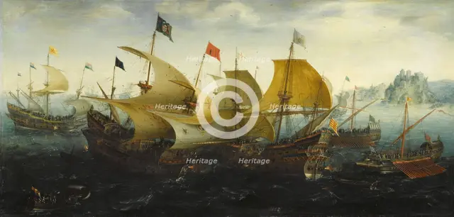 The Battle of Cadiz, 1608. Creator: Aert Anthonisz.