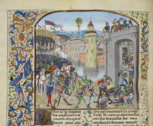 The Battle of Caen in 1346, ca 1470-1475. Creator: Liédet, Loyset (1420-1479)