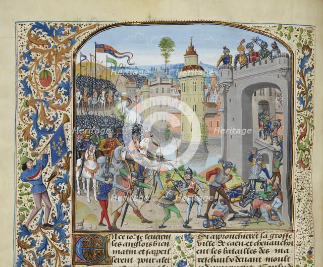 The Battle of Caen in 1346, ca 1470-1475. Creator: Liédet, Loyset (1420-1479).