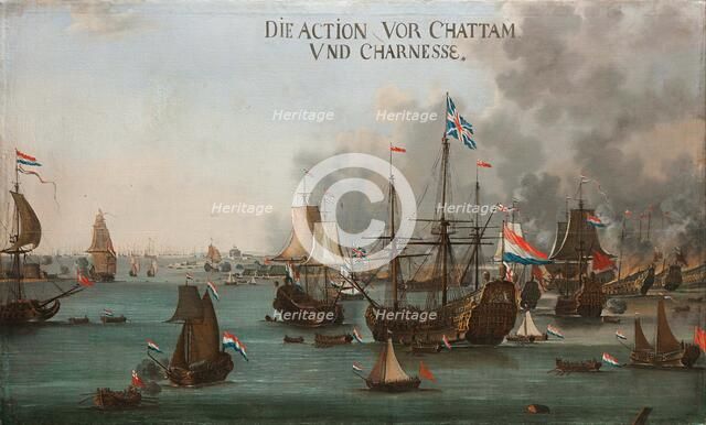 The Battle of Chatham , ca 1667. Creator: Stoop, Willem van der (c. 1620-1669).