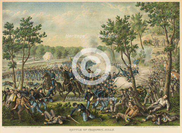 The Battle of Champion Hills, 1887. Creators: Unknown, Louis Kurz, Kurz and Allison.