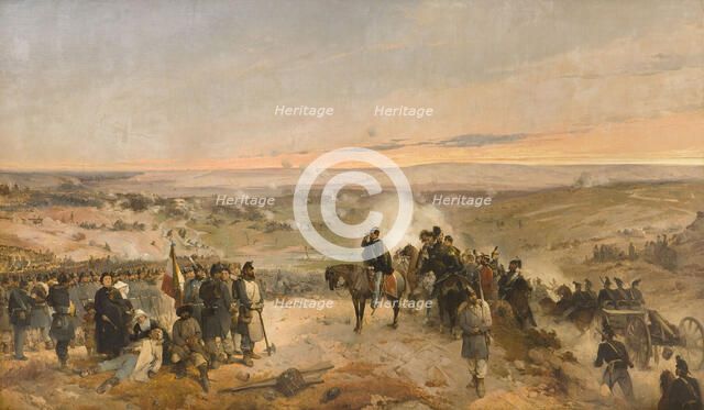 The Battle of Chernaya River on August 16, 1855, 1857. Creator: Induno, Gerolamo (1825-1890).