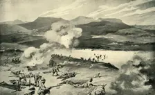 The Battle of Colenso - The Dublin Fusiliers Attempt to Ford the Tugela 1900. Creators: René Bull, Enoch Ward