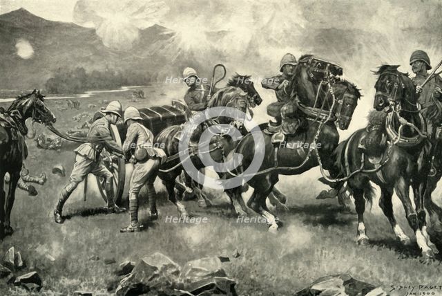 'The Battle of Colenso - The Last Desperate Attempt to Save the Guns of the 14th and 66th Batteries' Creator: Sidney E Paget.