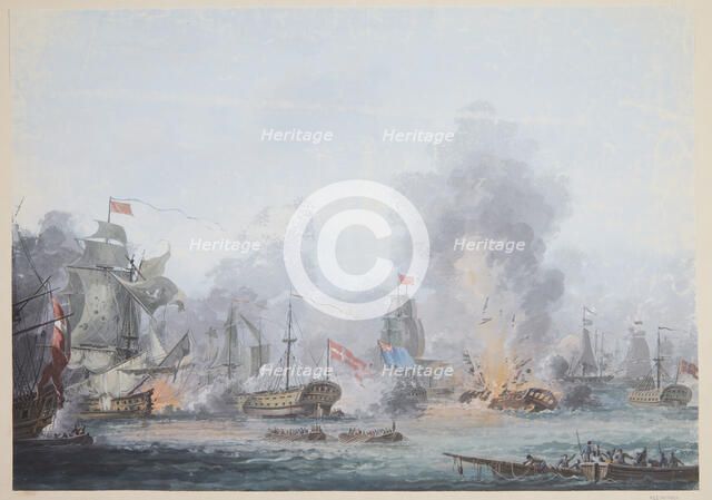 The Battle of Copenhagen on 2 April 1801, 1801. Creator: Boberg, Gustaf (active End of 18th-Early 19th cen.).