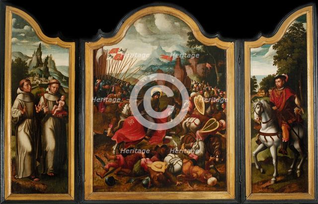 The Battle of Clavijo, ca 1525-1550. Creator: Benson, Ambrosius (1495-1550).