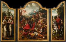 The Battle of Clavijo, ca 1525-1550. Creator: Benson, Ambrosius (1495-1550)