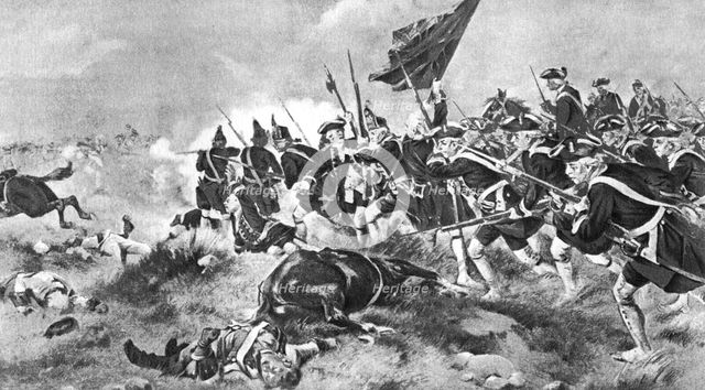 The Battle of Dettingen, 16 June 1743, (1910). Artist: Unknown