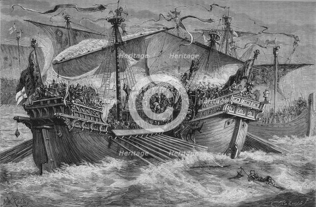 'The Battle of Dover', 24 August 1217, (c1880). Artist: Unknown.