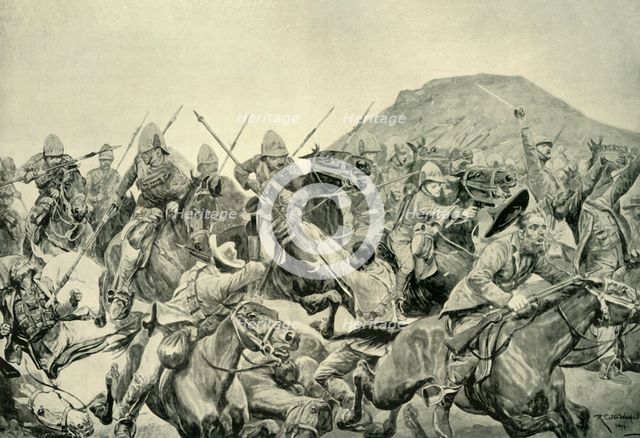 'The Battle of Elandslaagte - Charge of the 5th Lancers', 1900. Creator: Richard Caton Woodville II.