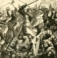 The Battle of Evesham: De Montfort's Last Stand (1265), 1890. Creator: Unknown
