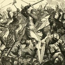 The Battle of Evesham: De Montfort's Last Stand (1265), 1890. Creator: Unknown