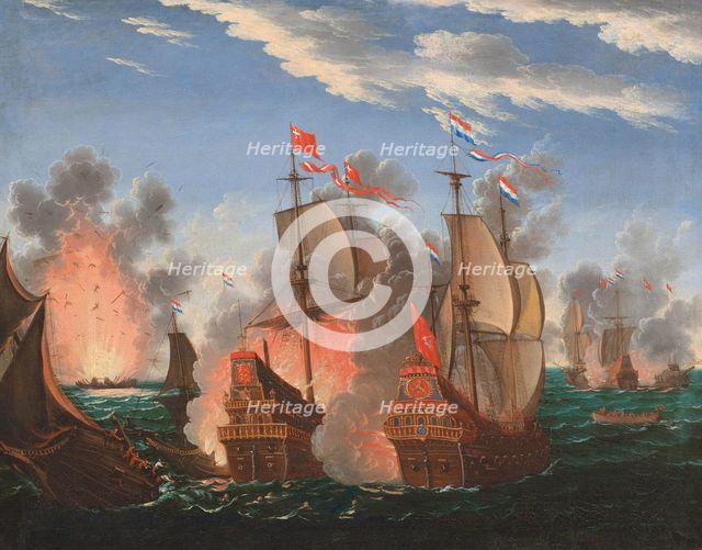 The Battle of Fehmarn on 13 October 1644, 1670. Creator: Kauw, Albrecht (1616-1681).