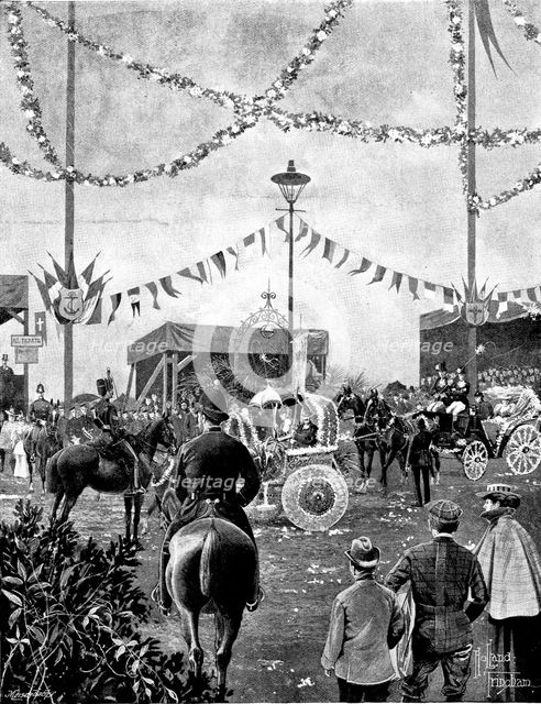 The Battle of Flowers at Eastbourne, 1895. Creator: George Meisenbach.