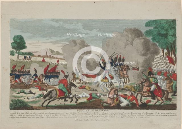 The Battle of Friedland. A Charge of the Russian Leib Guard on 14 June 1807, 1808. Artist: Naudet, Thomas Charles (1773-1810)
