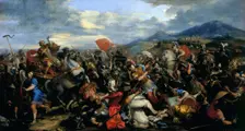 The Battle of Gaugamela in 331 BC. Artist: Courtois, Jacques (1621-1676)