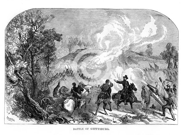 The Battle of Gettysburg, American Civil War, 1-3 July 1863, (1872). Artist: Unknown