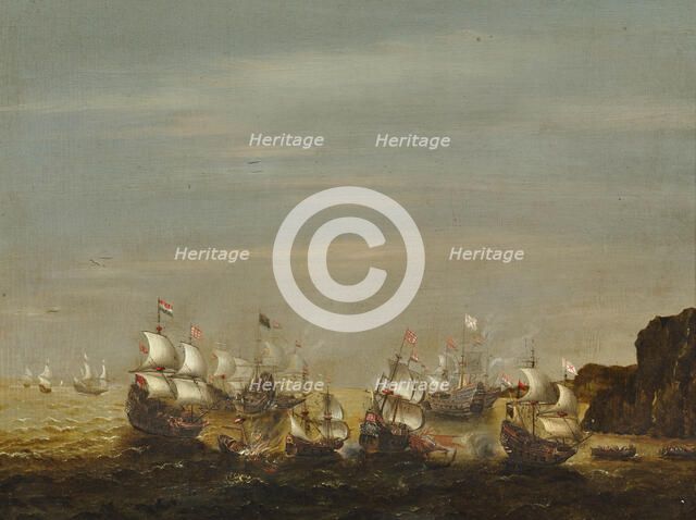 The Battle of Gibraltar, 25 April 1607, c1630. Creator: Verbeeck, Cornelis (1585/91-after 1637).