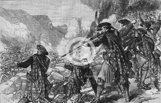 'The Battle of  Glenshiel', 10 June 1719, (c1880). Artist: Unknown.