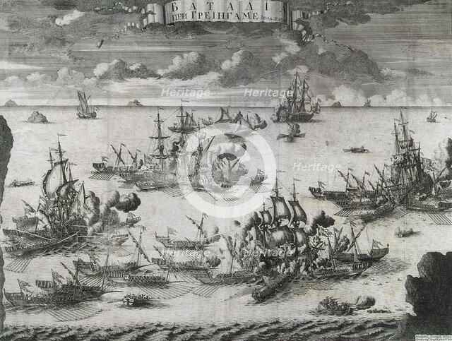 The Battle of Grengam on July 27th, 1720, (1721).  Creator: Zubov, Alexei Fyodorovich (1682-after 1750).