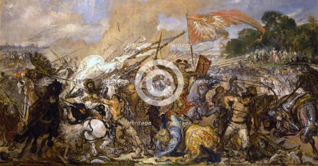 The Battle of Grunwald (sketch). Artist: Matejko, Jan Alojzy (1838-1893)