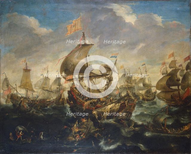 The Battle of Haarlemmermeer on May 26, 1573, 1620s. Artist: Eertvelt, Andries van (1590-1652)