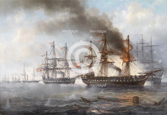 The Battle of Heligoland on 9 May 1864, c1865. Creator: Püttner, Josef Carl (1821-1881).