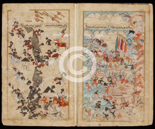 The Battle of Keresztes in 1596 (From Manuscript Mehmed III's Campaign in Hungary. Artist: Turkish master  