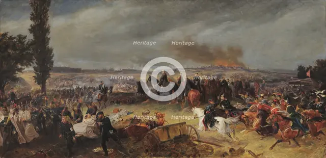 The Battle of Königgrätz on 3 July 1866, after 1869. Creator: Bleibtreu, Georg (1828-1892).