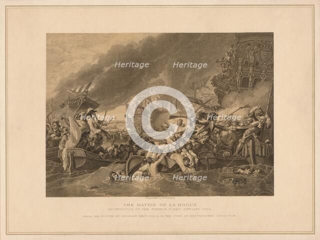 'The Battle of La Hogue', 1692 (1878). Artist: W Ridgway.