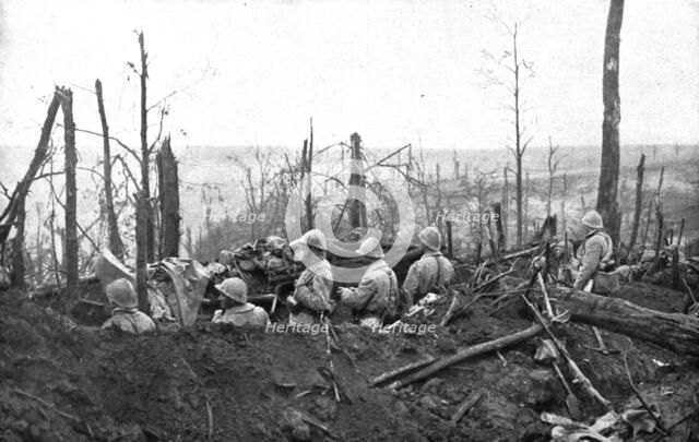 The Battle of La Malmaison; Our soldiers on German positions known as the "Balcony"', 1917 Creator: Unknown.