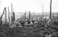 The Battle of La Malmaison; Our soldiers on German positions known as the "Balcony" 1917 Creator: Unknown