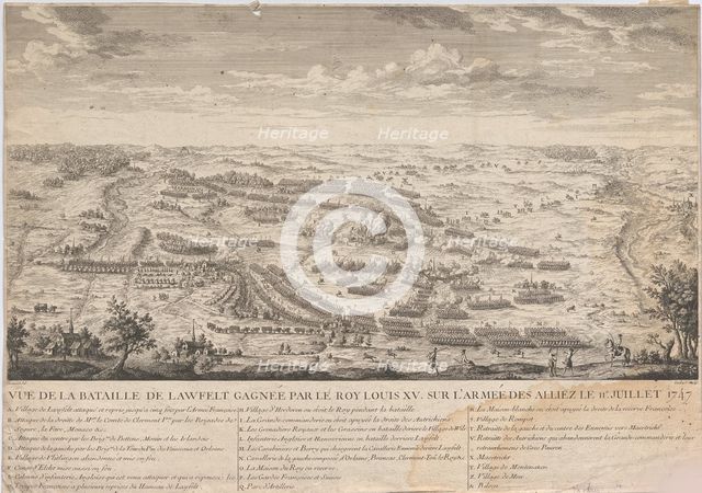The battle of Lawfeld on 2nd July 1747. Creator: Guélard, Jean-Baptiste (active 1730-1760).
