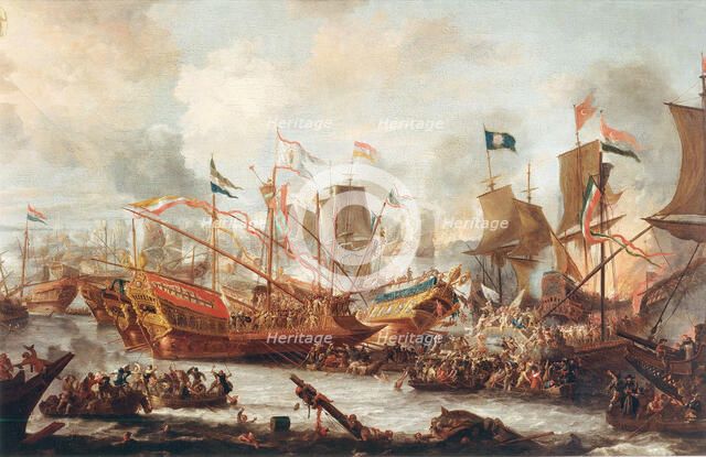 The Battle of Lepanto, 1671. Creator: Peeters, Jan, the Elder (1624-1678).