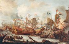 The Battle of Lepanto, 1671. Creator: Peeters, Jan, the Elder (1624-1678)