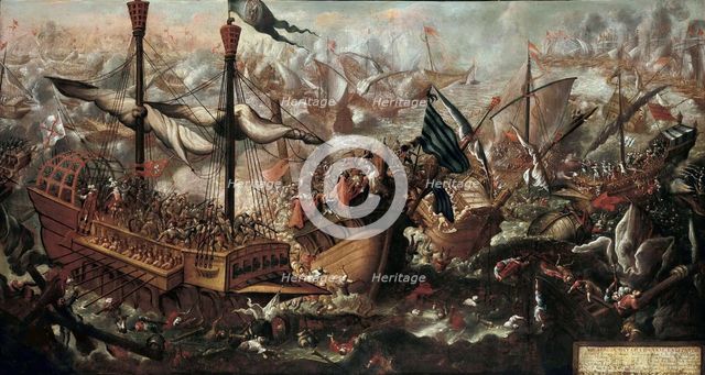 The Battle of Lepanto, 17th century. Artist: Anonymous  
