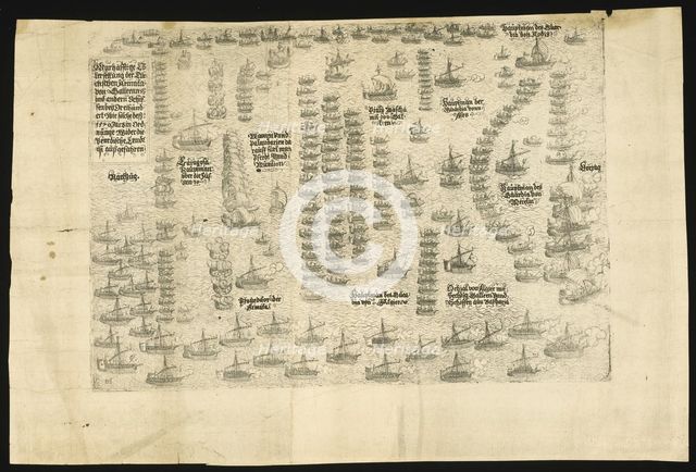 The Battle of Lepanto on 7 October 1571, 1571. Artist: Jenichen, Balthasar (active 1560-1590)